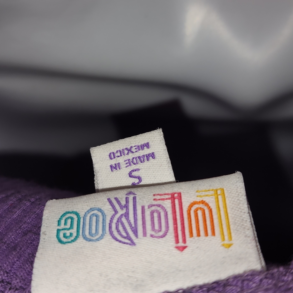LuLaRoe Purple Bodycon Dress 3/4 Sleeve Crew Neck - Picture 3 of 3